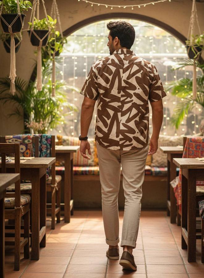 TRULOOM Men Printed Relaxed Fit Cotton Shirt - Image 3
